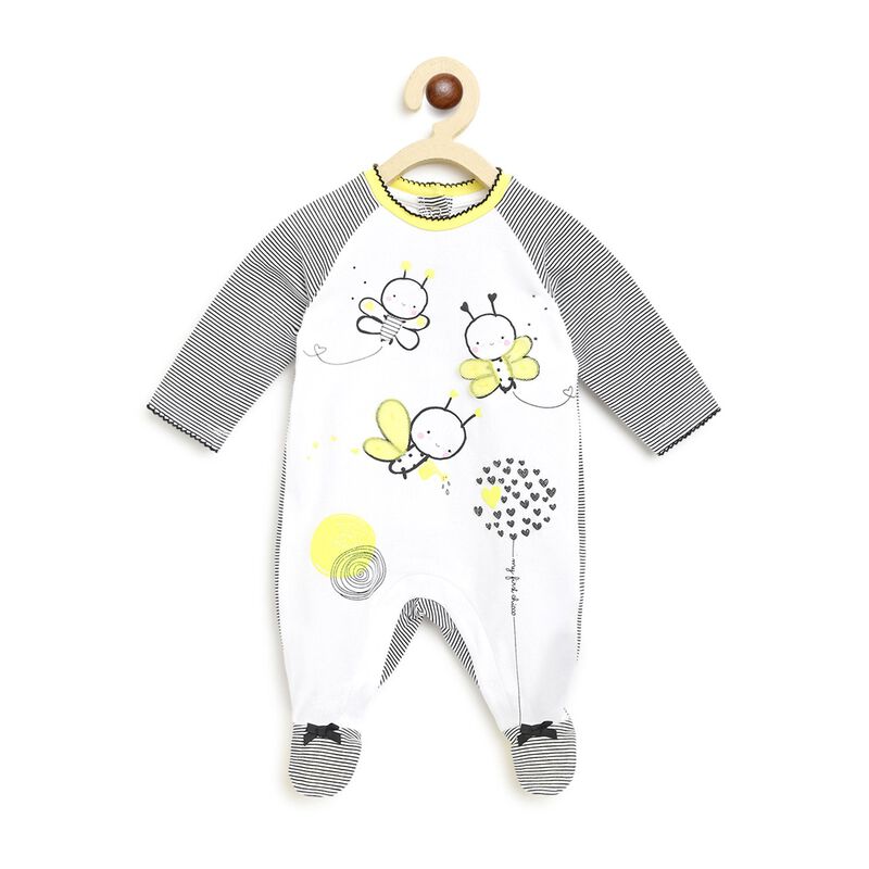 Girls Medium Yellow Leg Opening Baby Suit image number null